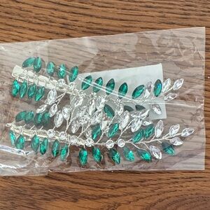 Green and Silver Hair Clip